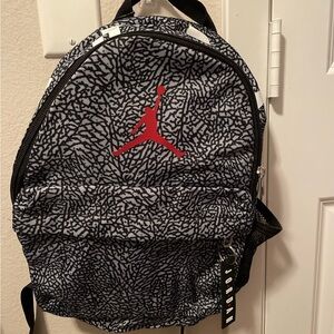 Jordan Elephant Print Backpack in Black and Red. Mini backpack for men or women